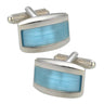 Classic Light Blue Cat's Eye Cufflinks - Tie, bowtie, pocket square  | Kissties