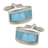 Classic Light Blue Cat's Eye Cufflinks - Tie, bowtie, pocket square  | Kissties
