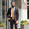 Tiger Orange on Black Paisley Tie - Tie, bowtie, pocket square  | Kissties