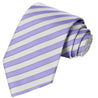 Medium Purple-White-Gray Striped Tie - Tie, bowtie, pocket square  | Kissties