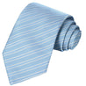 Maya-White-Gray-Carolina Blue Striped Tie - Tie, bowtie, pocket square  | Kissties