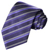 Eggplant-White-Iris Striped Tie - Tie, bowtie, pocket square  | Kissties