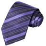 Eggplant-Amethyst-Sewed White Striped Tie - Tie, bowtie, pocket square  | Kissties