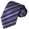Violet-White-Inidigo-Black-Slate Blue Striped Tie - Tie, bowtie, pocket square  | Kissties