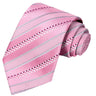 Sewed Burgundy-Bubble Gum-Taffy on Tickle Me Pink Striped Tie - Tie, bowtie, pocket square  | Kissties