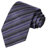 Violet on Black Floral Striped Tie - Tie, bowtie, pocket square  | Kissties