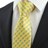 Cornflower-Pineapple-Corn Plaid Tie - Tie, bowtie, pocket square  | Kissties