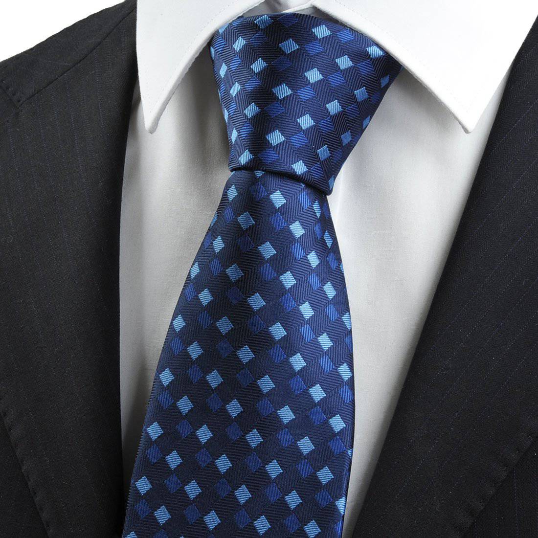 Denim-Yale-Carolina Plaid Tie - Tie, bowtie, pocket square  | Kissties