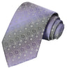 Lavender-Fading Seal-Rhino Gray-White-Raisen Purple Paisley Striped Tie - Tie, bowtie, pocket square  | Kissties