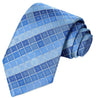 Steel-Cobalt-Sapphire-Baby Blue-White Stripe Checkered Tie - Tie, bowtie, pocket square  | Kissties