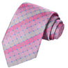 Fandango-Bubble Gum-Carnation-Taffy-Blue Stripe Checkered Tie - Tie, bowtie, pocket square  | Kissties