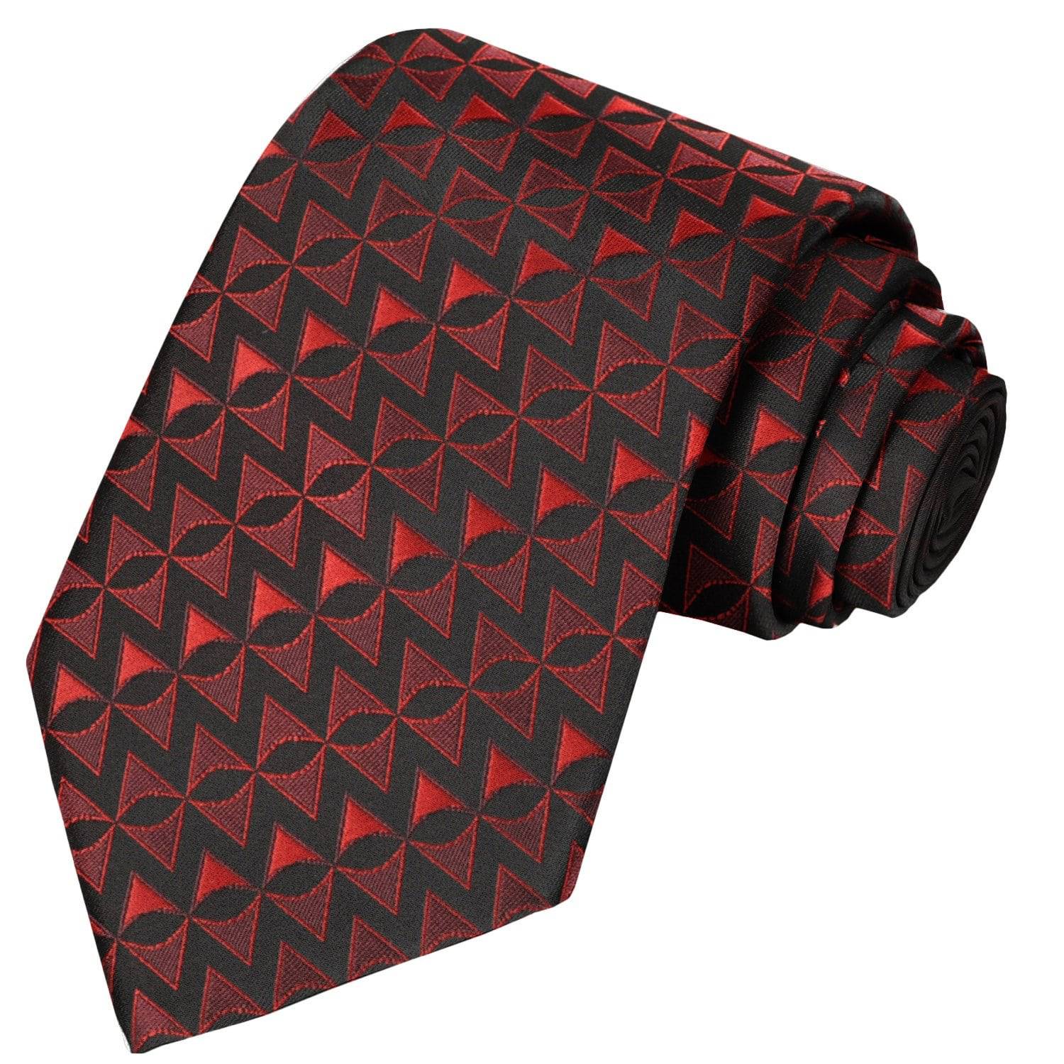 Black-Ruby-Candy Arrowhead Stripe Tie - Tie, bowtie, pocket square  | Kissties