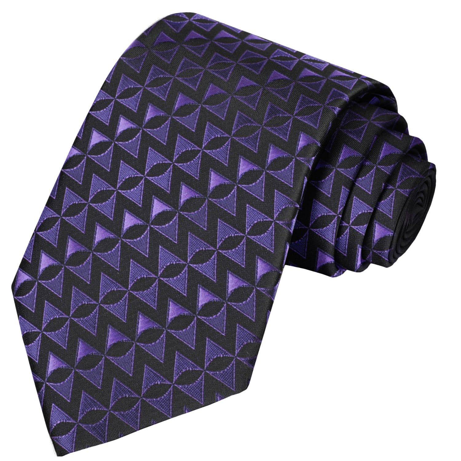 Black-Orchid-Medium Purple Arrowhead Stripe Tie - Tie, bowtie, pocket square  | Kissties