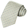 Baby-Cornflower-Cobalt-Slate Blue-Cream Floral Stripe Tie - Tie, bowtie, pocket square  | Kissties