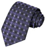 Black-White-Orchid-Grape-Indigo-Periwinkle Floral Checkered Tie - Tie, bowtie, pocket square  | Kissties