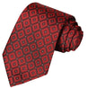 Sangria-Crimson White-Dots Checkered Tie - Tie, bowtie, pocket square  | Kissties