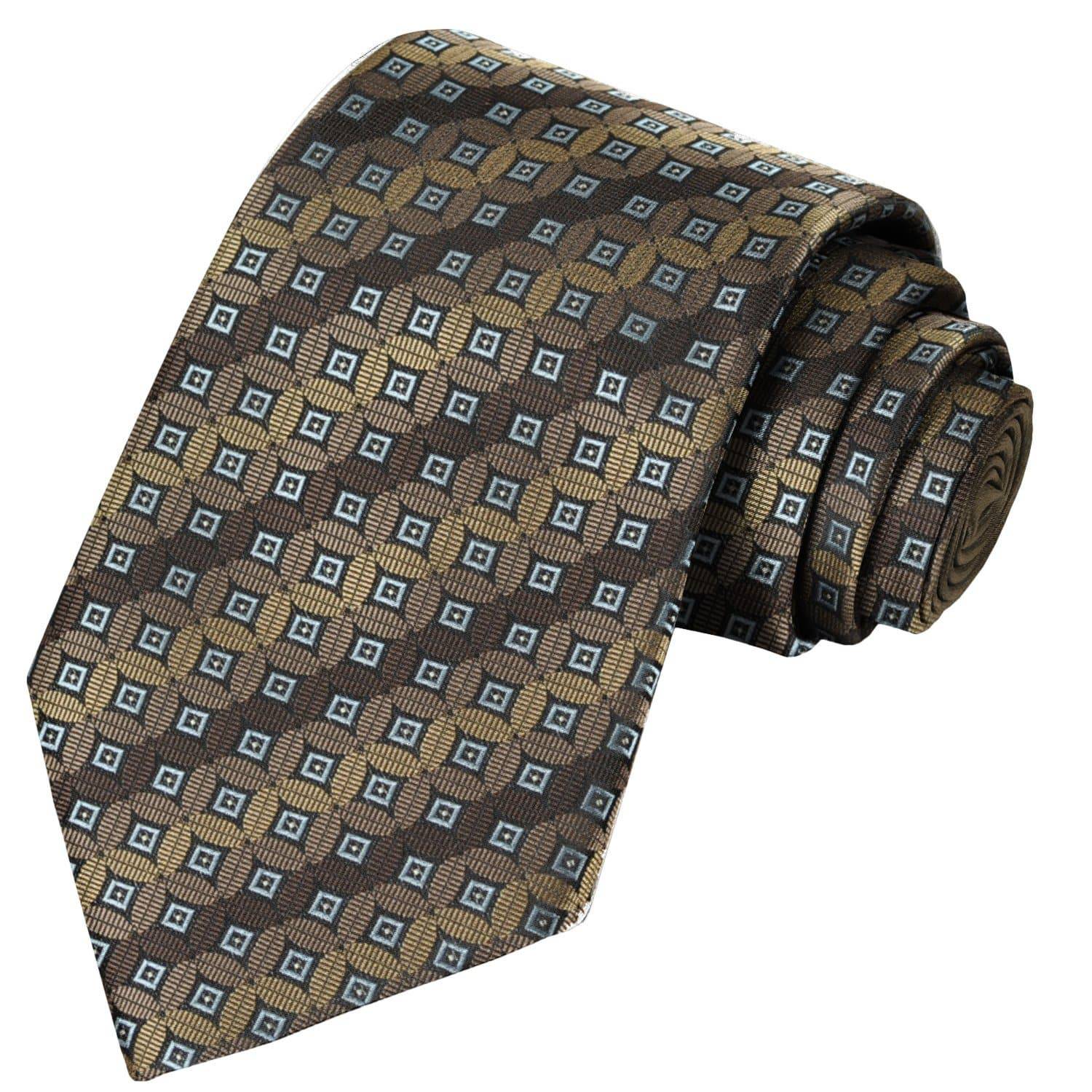 Tortilla-Coffee-Cedar-Light Sky Floral Stripe Tie - Tie, bowtie, pocket square  | Kissties