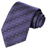 Purple-Heather-Iris-Black-White Floral Stripe Tie - Tie, bowtie, pocket square  | Kissties