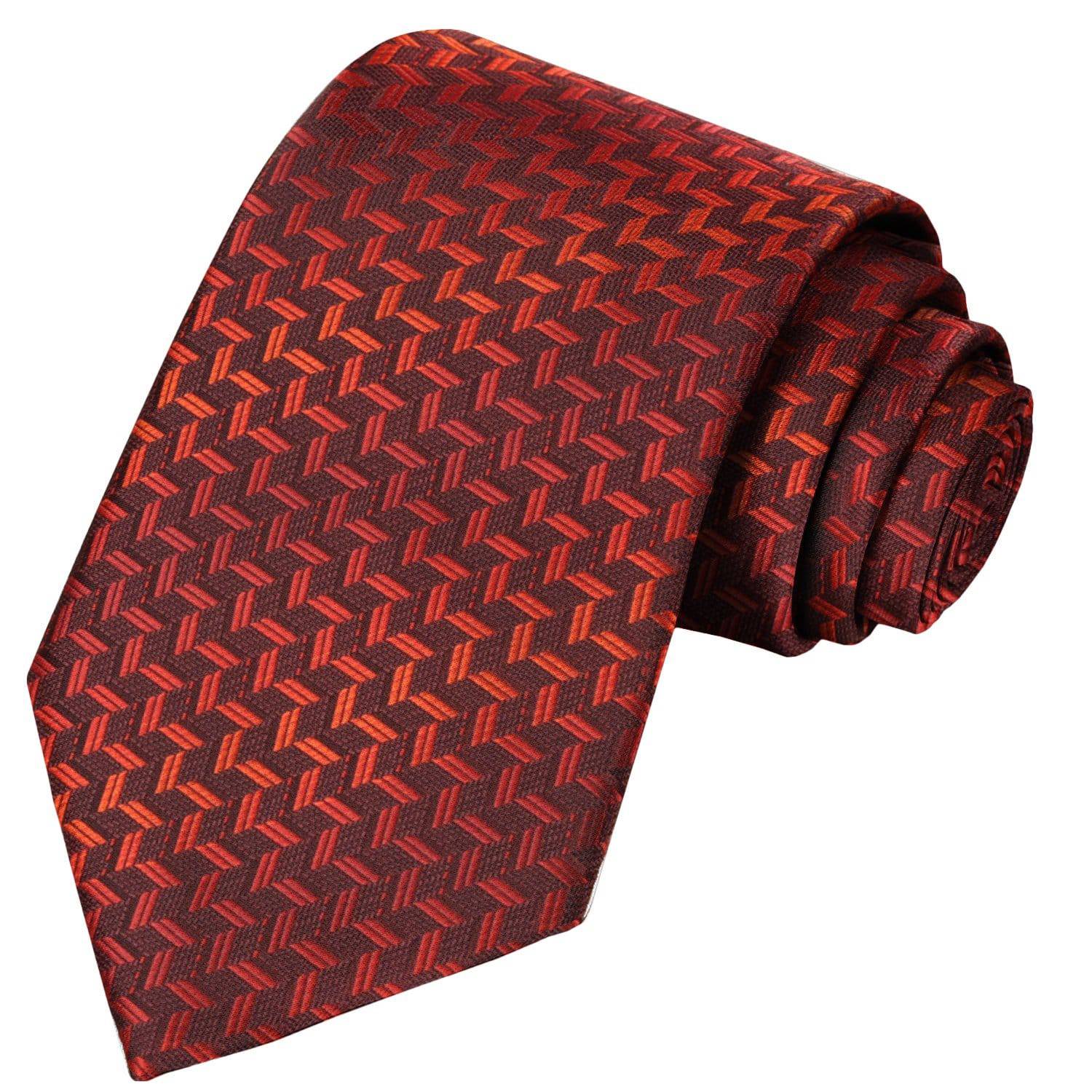 Candy-Ruby-Apple Broken Stairway Stripe Tie - Tie, bowtie, pocket square  | Kissties