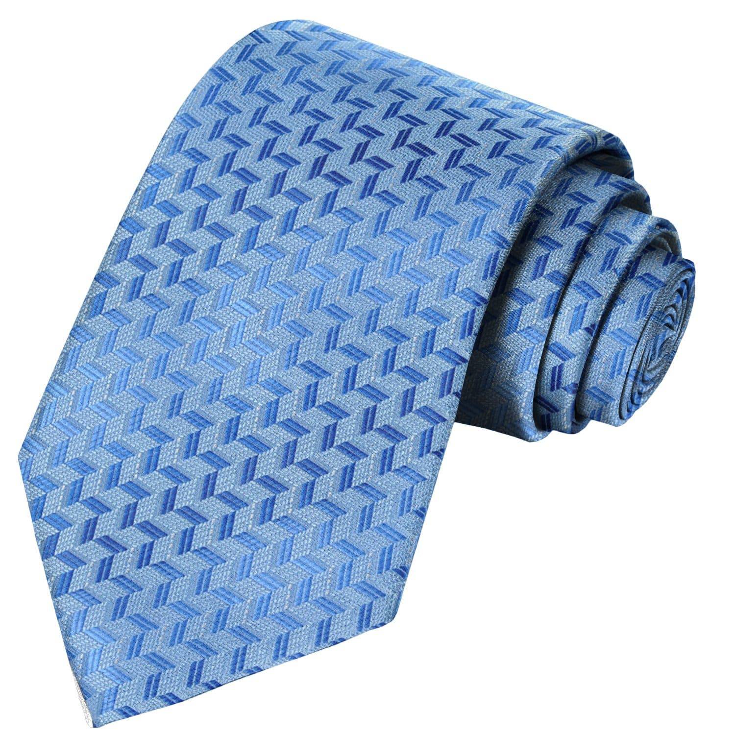 Cerulean-Maya-Azure-Stone Broken Stairway Stripe Tie - Tie, bowtie, pocket square  | Kissties