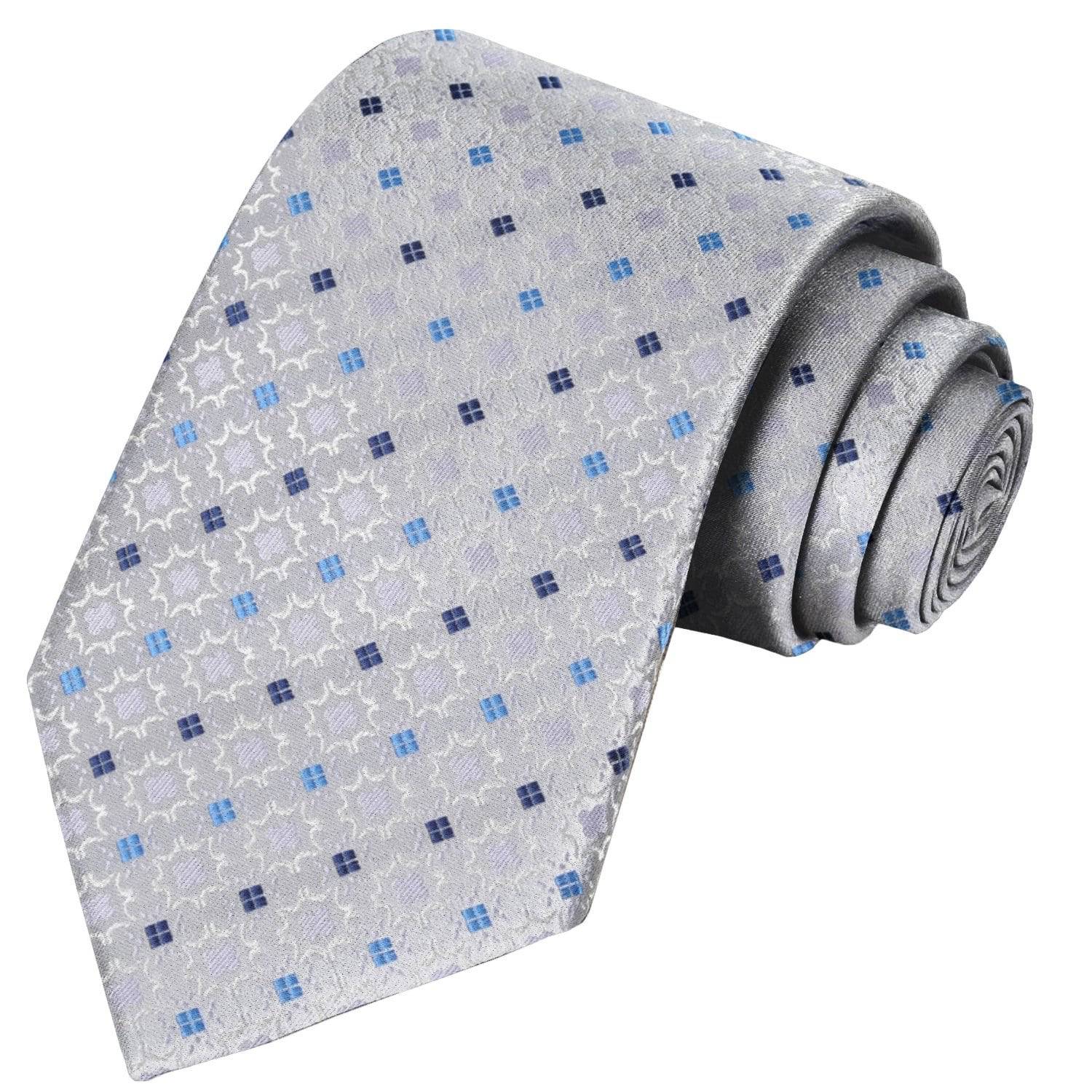 Tutts-Dodger-Grandma Blue-White-Snow Floral Tie - Tie, bowtie, pocket square  | Kissties