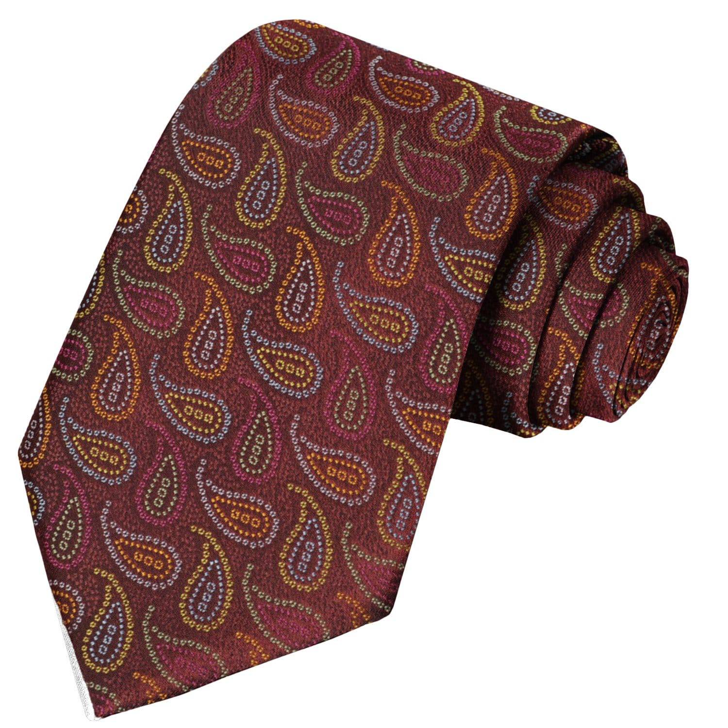 Rose-Cerise-Burgundy-Fire Red Maya Blue Paisley Tie - Tie, bowtie, pocket square  | Kissties