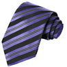 Slate Blue-Black-White Stripe Tie - Tie, bowtie, pocket square  | Kissties