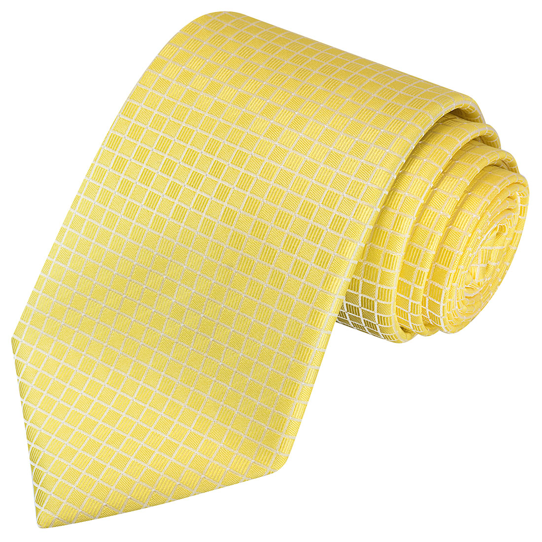 Sunflower Yellow Checkered Tie - Tie, bowtie, pocket square  | Kissties