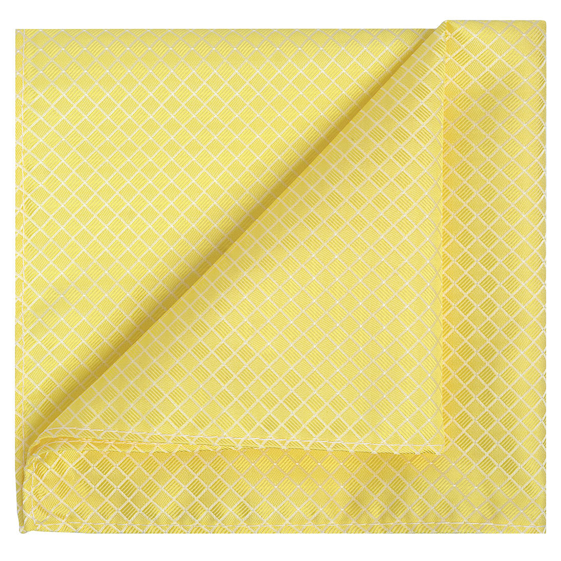 Yellow Checkered Pocket Square - Tie, bowtie, pocket square  | Kissties
