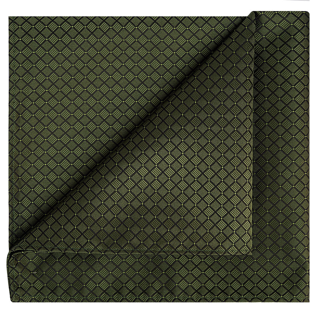 Fatigue Green Checkered Pocket Square - Tie, bowtie, pocket square  | Kissties