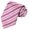 Lemonade Pink-Medium Violet Red Striped Tie - Tie, bowtie, pocket square  | Kissties