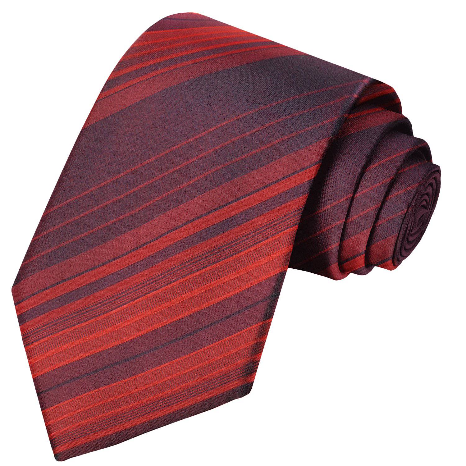 Fire Brick-Scarlet-Mahogany-Black Stripe Tie - Tie, bowtie, pocket square  | Kissties