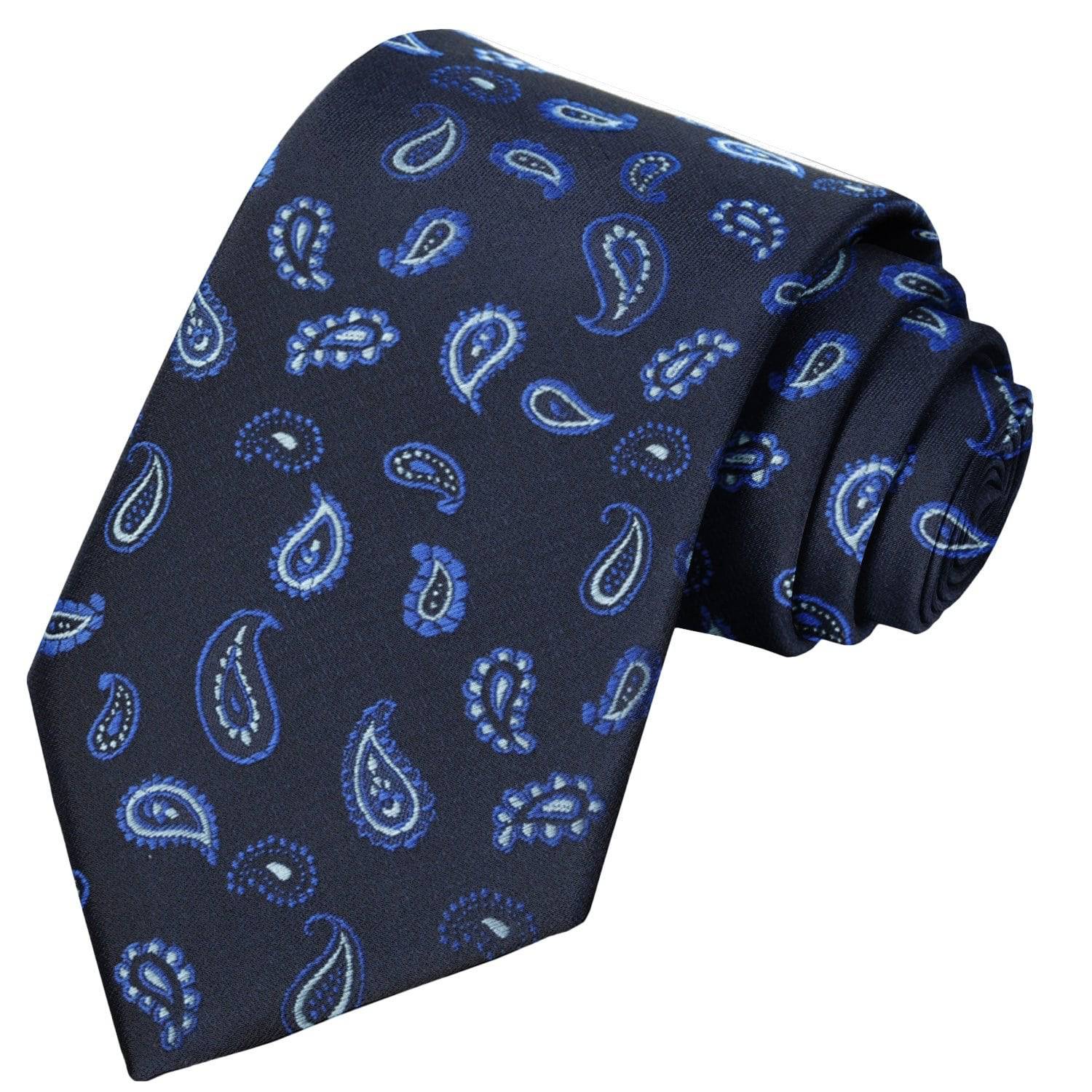 Dark-Cobalt-Oxford Blue Paisley Tie - Tie, bowtie, pocket square  | Kissties