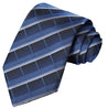 White-Black-Prussian Blue Stripe Tie - Tie, bowtie, pocket square  | Kissties