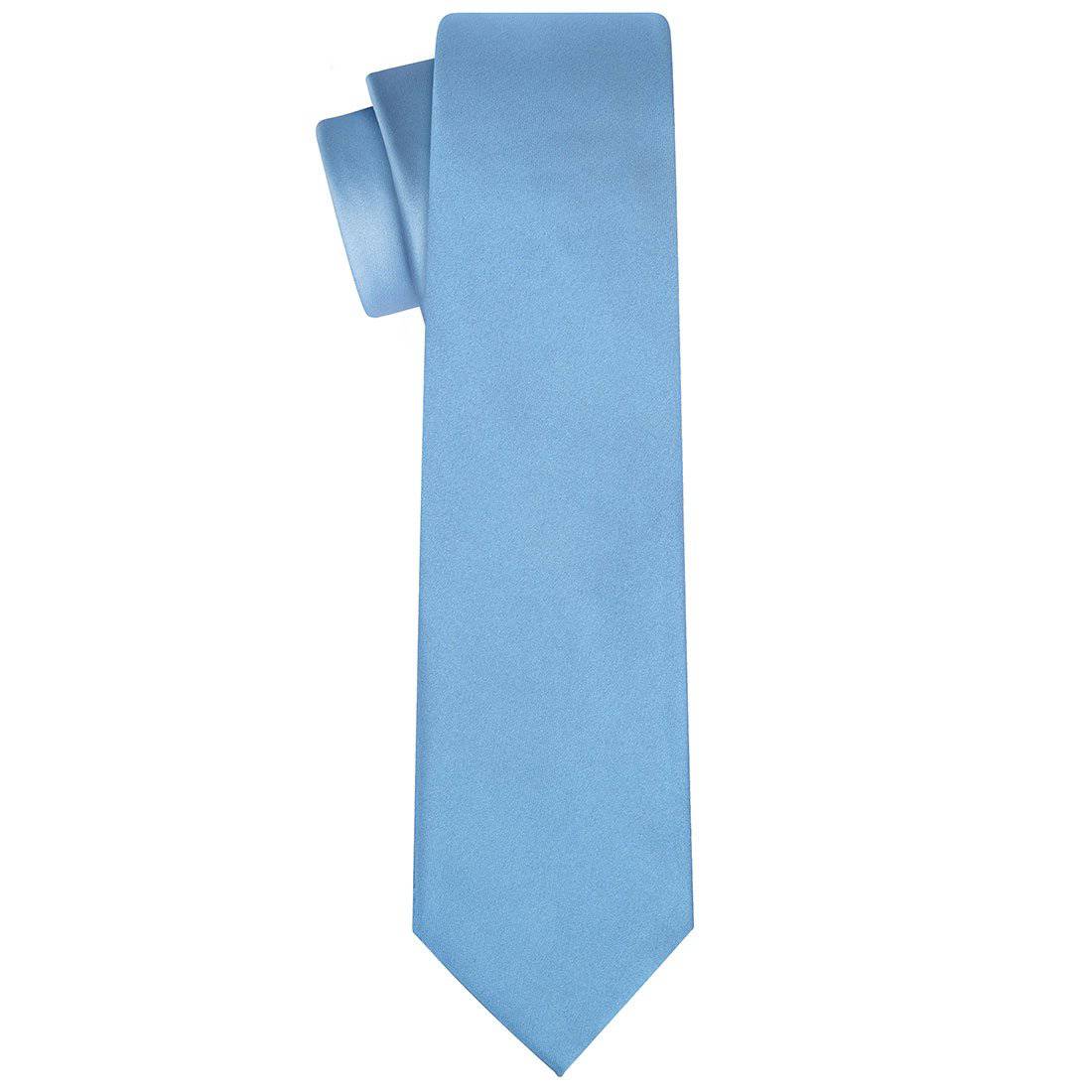 Sky Blue Satin Tie - Tie, bowtie, pocket square  | Kissties