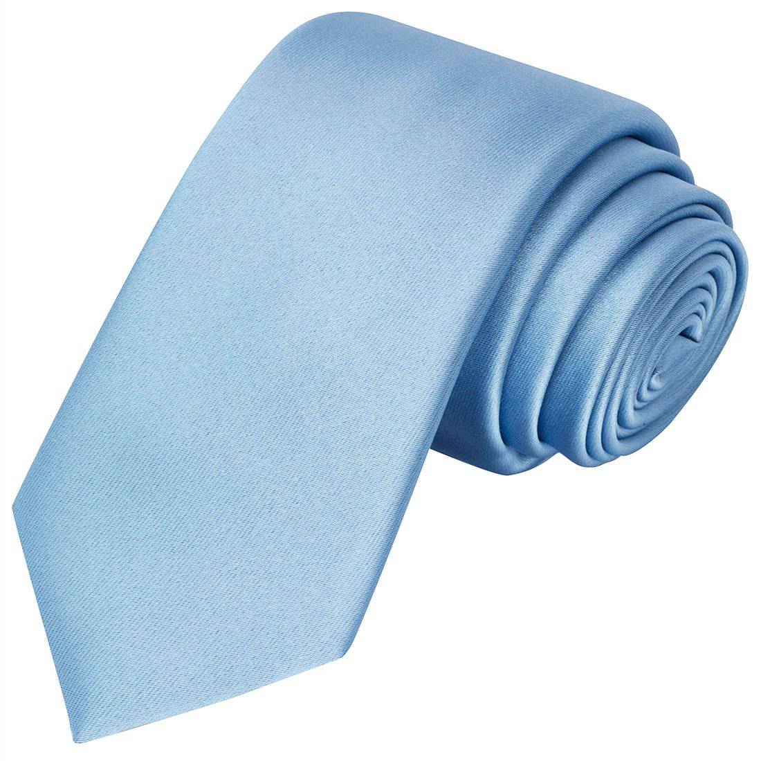 Sky Blue Satin Tie - Tie, bowtie, pocket square  | Kissties