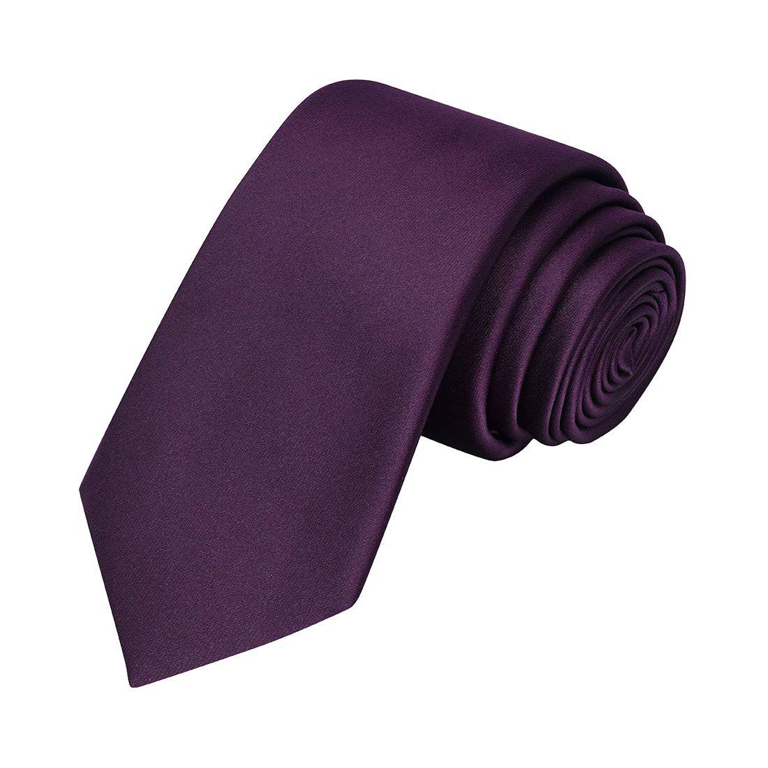 Plum Satin Tie - Tie, bowtie, pocket square  | Kissties