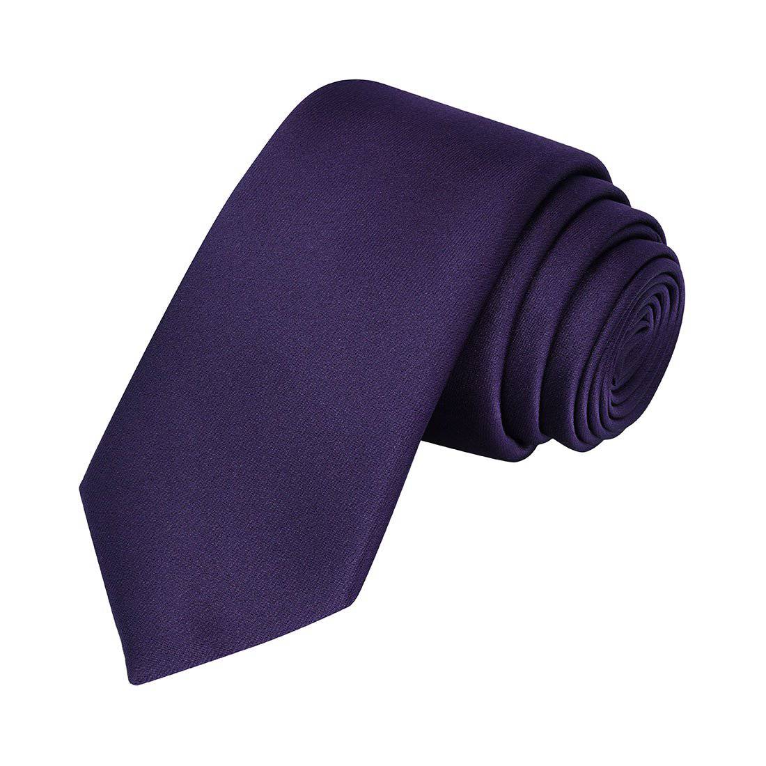 Purple Satin Tie - Tie, bowtie, pocket square  | Kissties