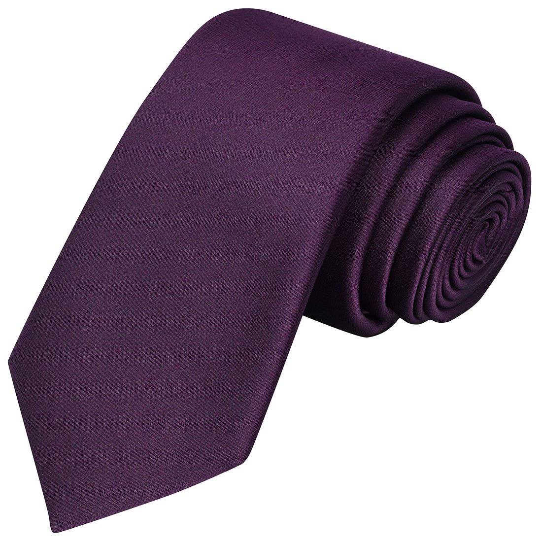 Plum Satin Tie - Tie, bowtie, pocket square  | Kissties