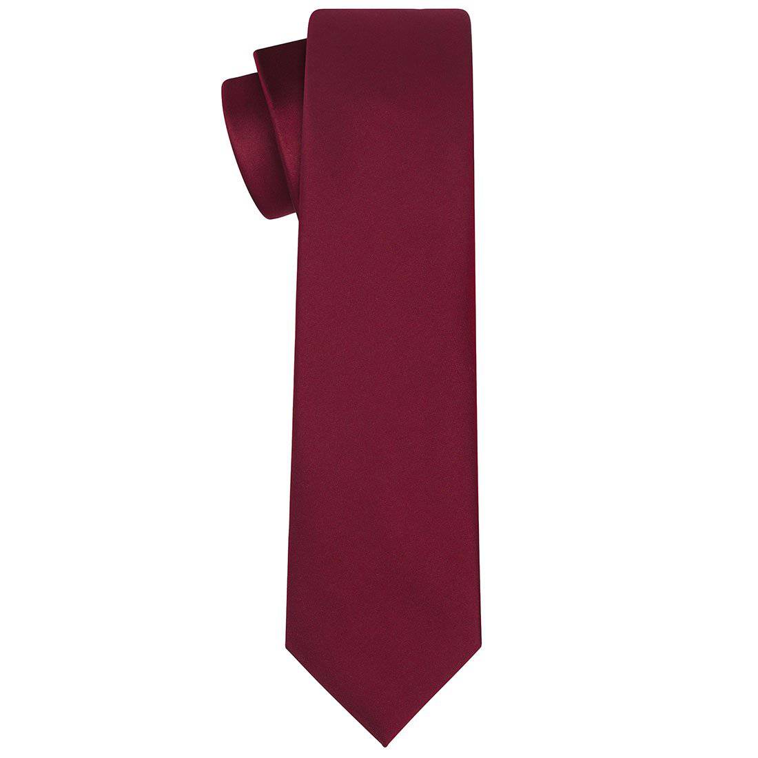 Burgundy Satin Tie - Tie, bowtie, pocket square  | Kissties