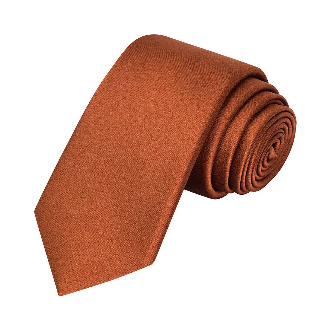 Copper Brown Satin Tie - Tie, bowtie, pocket square  | Kissties