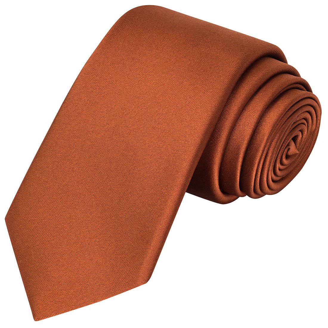 Copper Brown Satin Tie - Tie, bowtie, pocket square  | Kissties