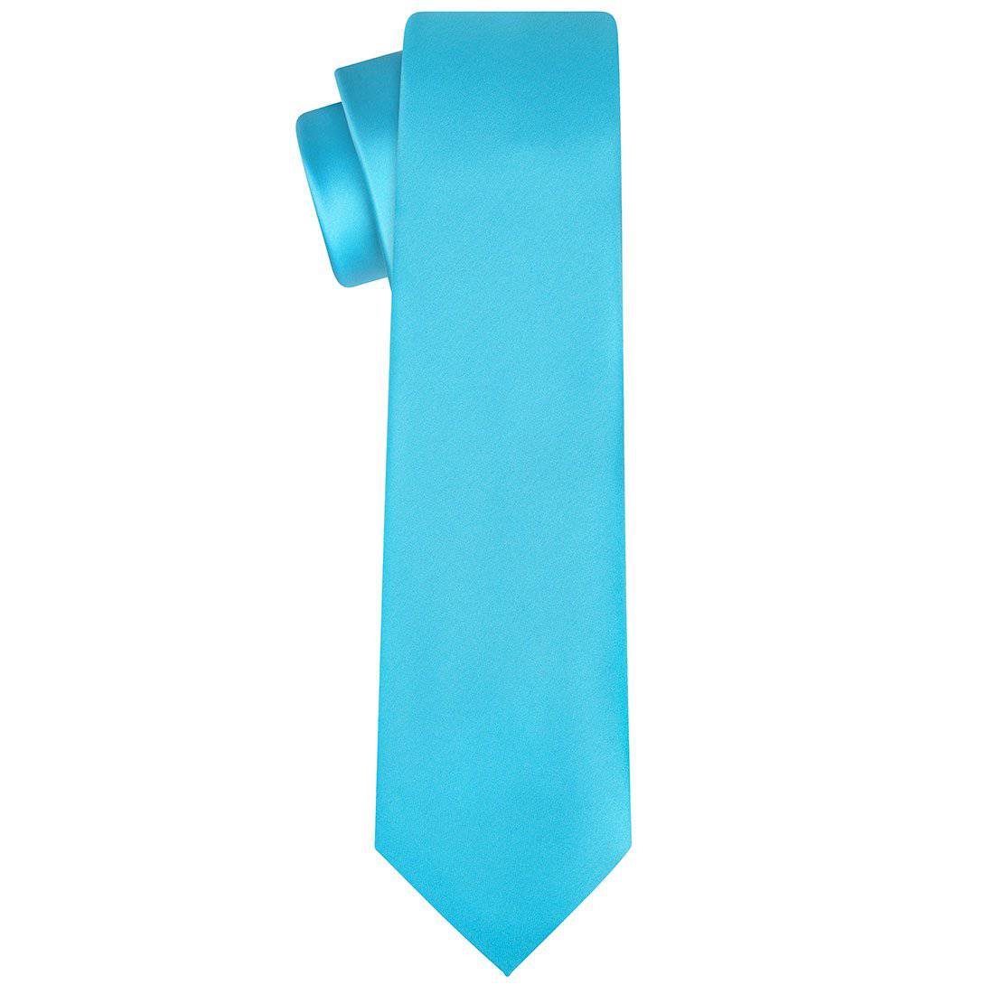 Turquoise Blue Satin Tie - Tie, bowtie, pocket square  | Kissties