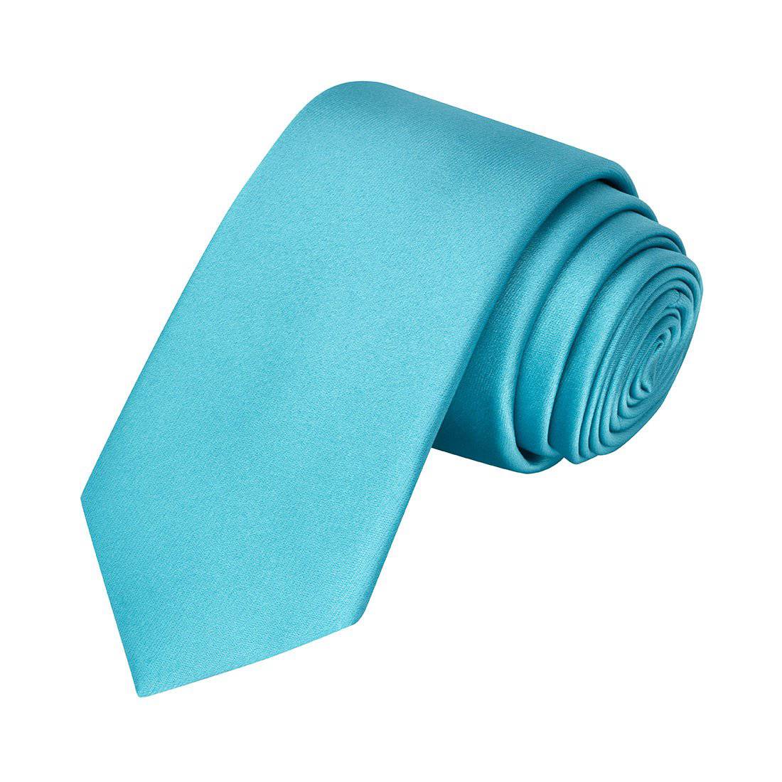 Turquoise Blue Satin Tie - Tie, bowtie, pocket square  | Kissties