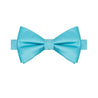 Turquoise Blue Satin Bowtie - Tie, bowtie, pocket square  | Kissties