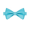 Turquoise Blue Satin Bowtie - Tie, bowtie, pocket square  | Kissties