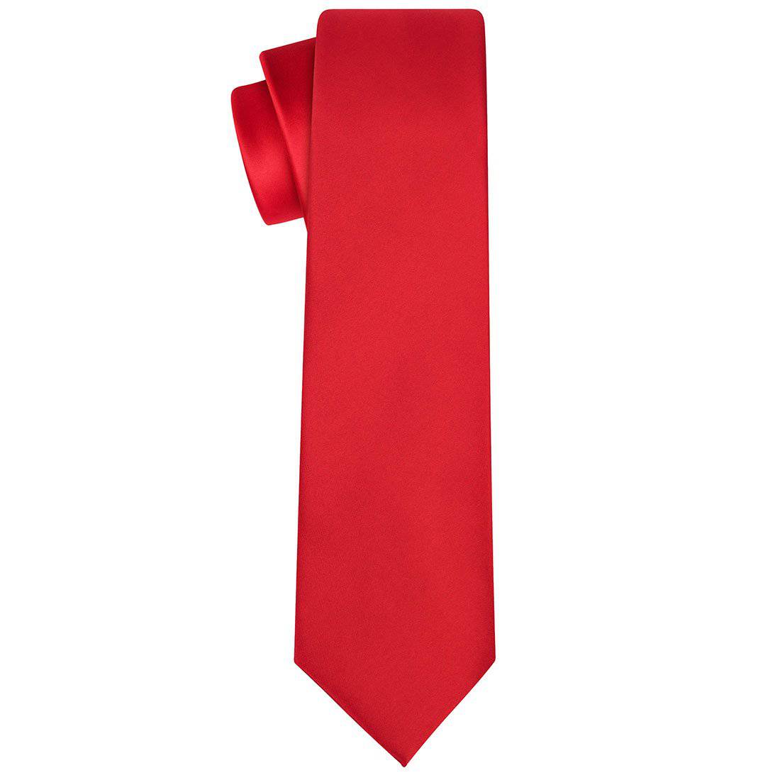 Red Satin Tie - Tie, bowtie, pocket square  | Kissties