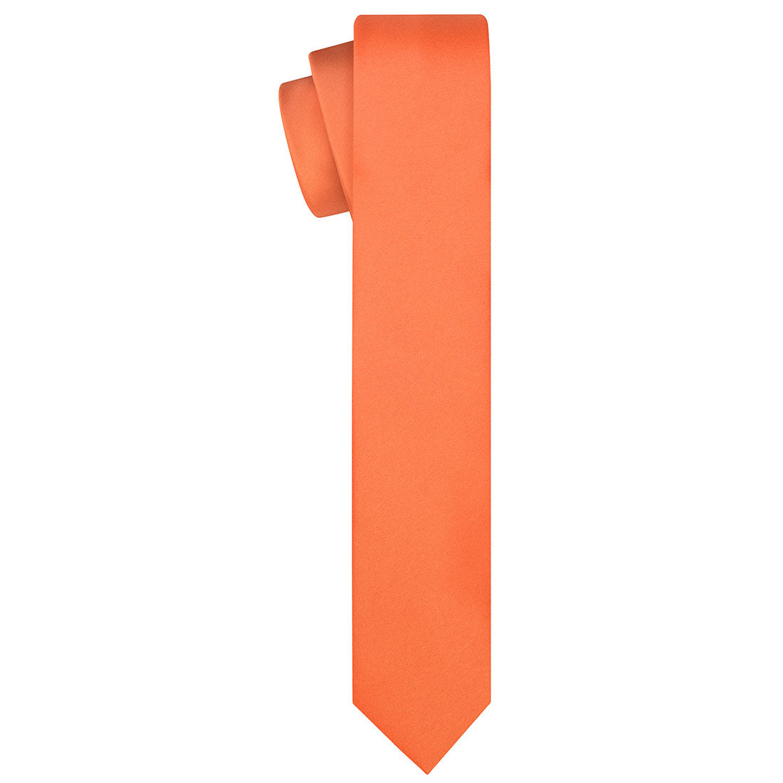 Orange Satin Tie - Tie, bowtie, pocket square  | Kissties