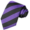 Blue Violet-Black Striped Tie - Tie, bowtie, pocket square  | Kissties