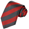 Iron Gray-Crimson Striped Tie - Tie, bowtie, pocket square  | Kissties